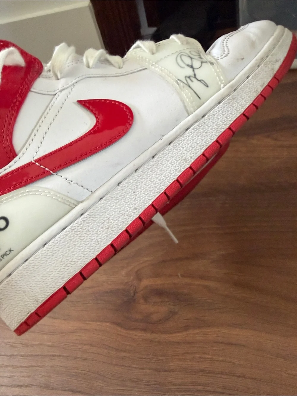Nike Kids White and Red High-Top Sneakers